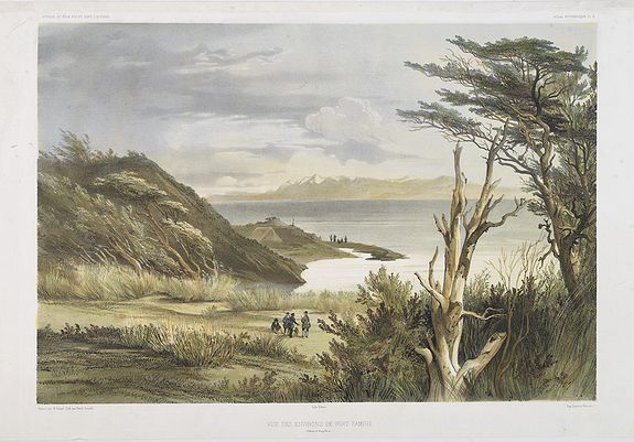 LEMERCIER, B. / GOUPIL, E., Vue des environs de Port Famine (Detroit de Magellan), antique map, old maps