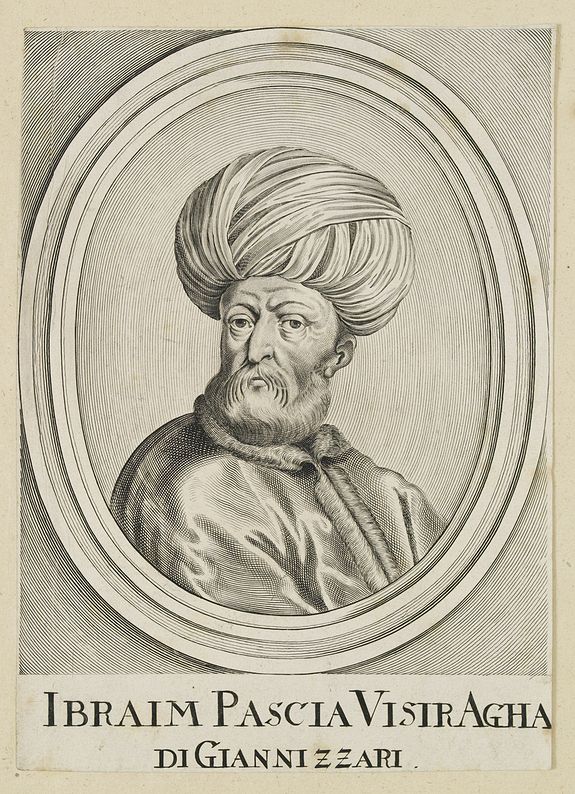 BONNART, H., Ibraim Pascia Visiragha di Giannizzari. (Portrait of Ibrahim Pasha), antique map, old maps