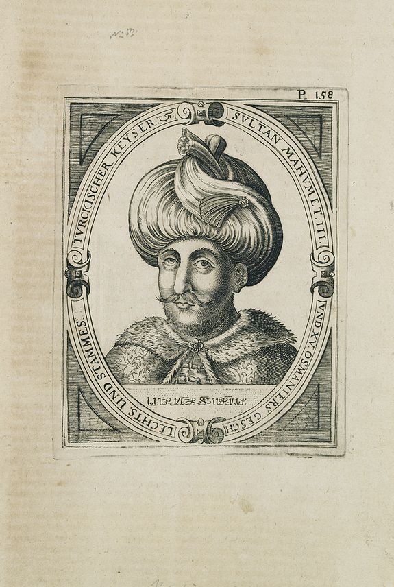 ANONYMOUS, Turckischer Keyser Sultan Mahumet III und XV Osmaniers geschlechts und stammes., antique map, old maps