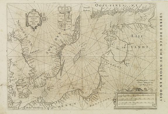 BLAEU, W., Pascaart vande Oost-Zee beschreven door Willem Ians Blauw ao. 1622., antique map, old maps