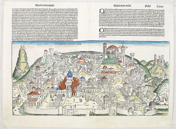 SCHEDEL, H., Destruccio Iherosolime., antique map, old maps