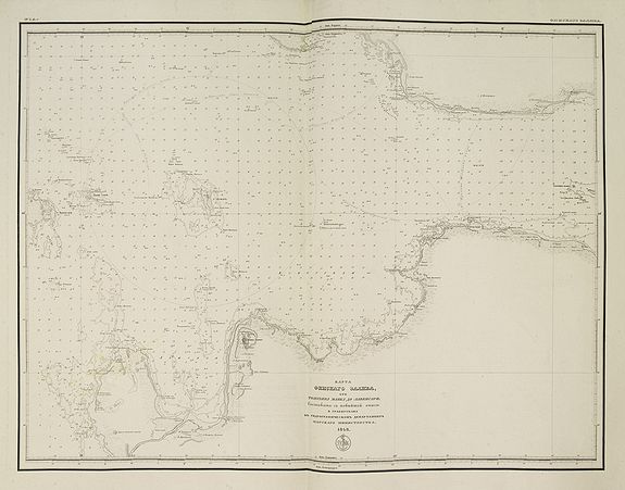 SARYCHEV, G. / SCHUBERT, F.F., (Title in Russian : the Baltic Sea west of Saint Peterburg with the entrance of Neva Bay with the islands of Moshchny, Ostrov Malyy and the western tip of Kotlin Island.), antique map, old maps