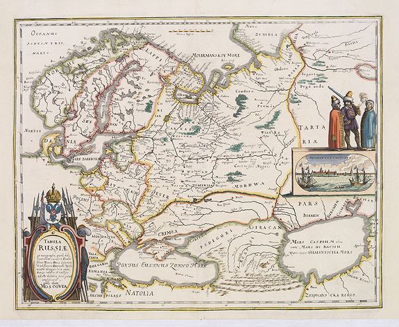 MERIAN, M., Tabula Russiae., antique map, old maps