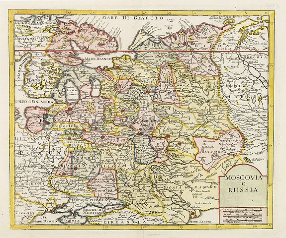 ALBRIZZI, G. B., Moscovia o Russia., antique map, old maps