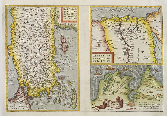 ORTELIUS, A., Natoliae quae olim asia minor? / Aegypti recentior? / Carthaginis celeberimisinus typus., antique map, old maps
