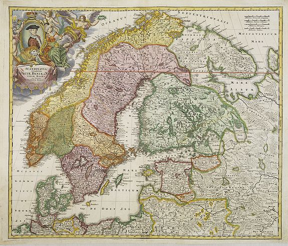 HOMANN HEIRS., Scandinavia complectens Sueciae, Daniae & Norvegia. . ., antique map, old maps