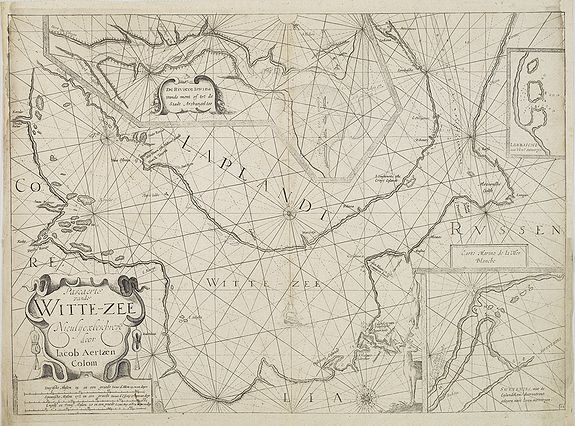 COLOM, J., Pascaerte vande Witte-Zee. Nieulijkcx beschreve door Jacob Aertzen Colom., antique map, old maps