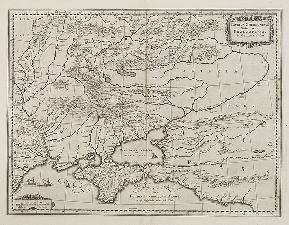 BLAEU, W., Taurica Chersonesus, Nostra aetate Przecopsca, et Gazara dicitur., antique map, old maps