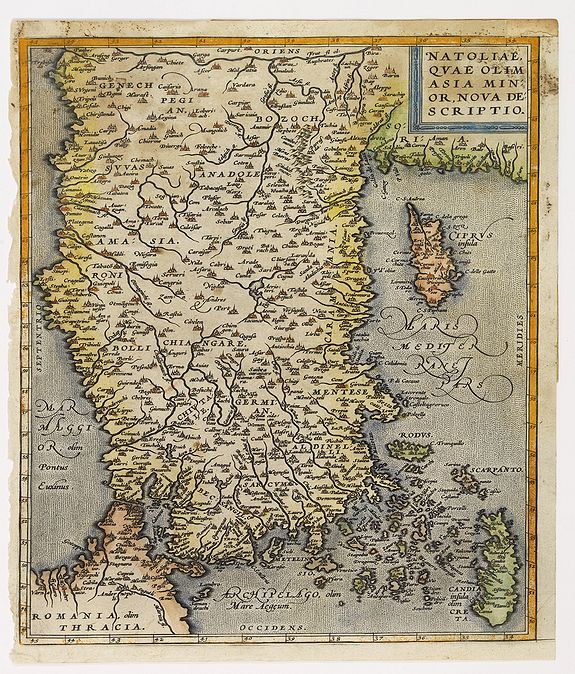 ORTELIUS, A., Natoliae quae olim Asia minor., antique map, old maps