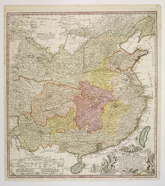 HOMANN HEIRS., Regni Sinae vel Sinae propriae.., antique map, old maps