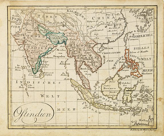 WALCH, J., Ostindien., antique map, old maps