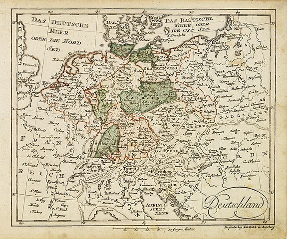 WALCH, J., Deutschland (with Poland), antique map, old maps