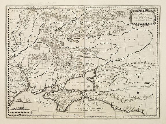 BLAEU, W., Taurica Chersonesus, Nostra aetate Przecopsca, et Gazara dicitur., antique map, old maps