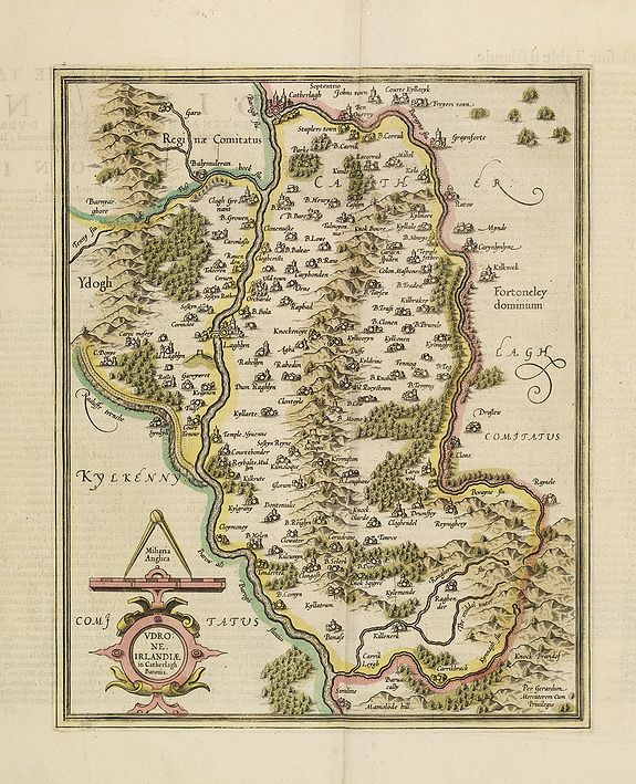 MERCATOR, G. / HONDIUS, J., Udrone Irlandiae in Catherlagh Baronia., antique map, old maps
