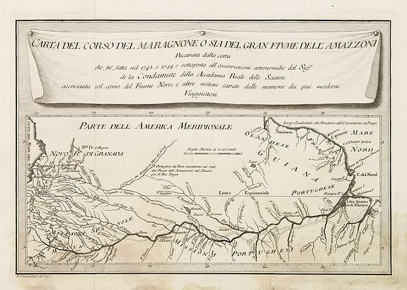ROSSI, V., Carta del Corso del maragnone o sia del gran flume dell' Amazonni. . ., antique map, old maps