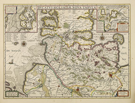 BLAEU, W., Ducatus Holsatiae nova tabula., antique map, old maps