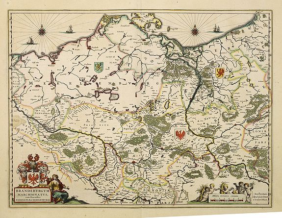BLAEU, W., Brandeburgum Marchionatus. . ., antique map, old maps