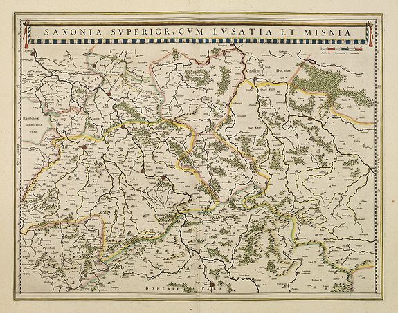 BLAEU, W., Saxonia Superior, cum Lusatia et Misnia., antique map, old maps