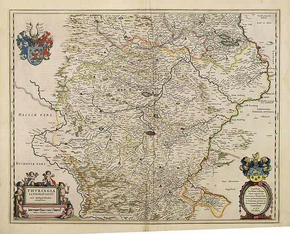 BLAEU, J., Thuringia landgraviatus., antique map, old maps