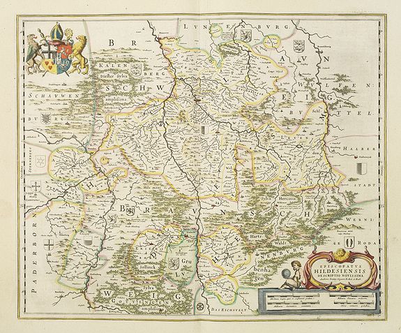 BLAEU, W., Episcopatus Hildesiensis descriptio novissima., antique map, old maps