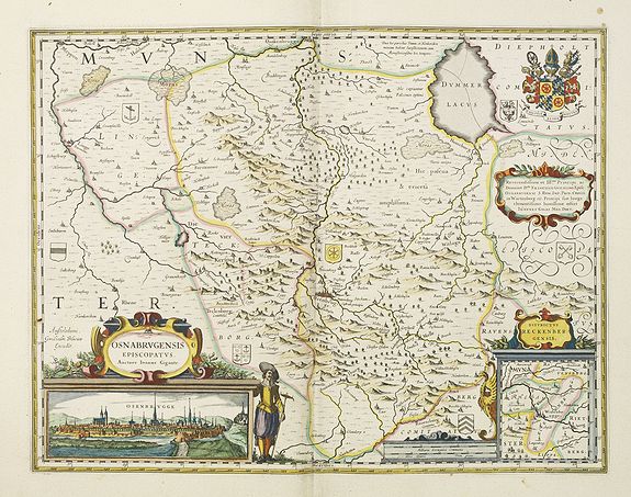 BLAEU, J., Osnabrugensis episcopatus., antique map, old maps