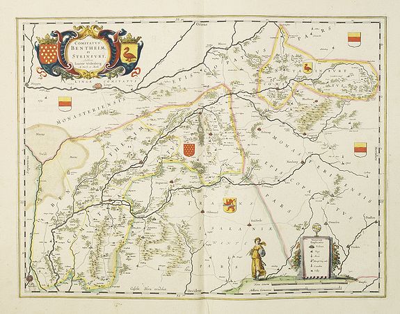 BLAEU, J., Comitatus Bentheim et Steinfurt., antique map, old maps