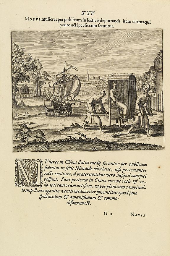 DE BRY, Th., Transport of China, antique map, old maps
