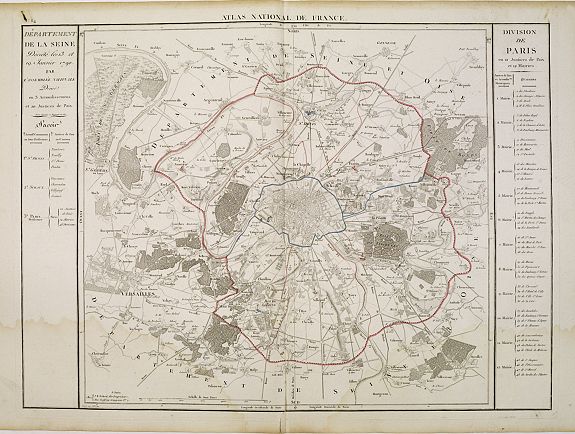 CHANLAIRE, P.G. / MENTELLE, E., Departement de Paris en 12 Justices de Paix et 12 Maires., antique map, old maps