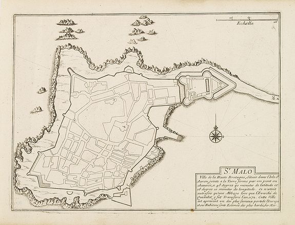 DE FER, N., St. Malo, antique map, old maps