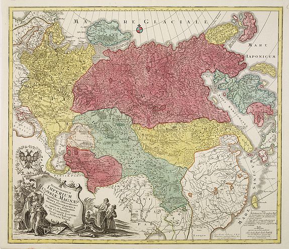 Old map by LOTTER - Spatiosissimum Imperium Russiae Magnae juxta recentissimas Observationes Mappa Geographica . . . #########