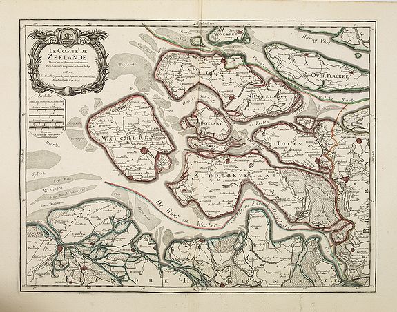 JAILLOT, H., Le Comté de Zeelande . . ., antique map, old maps