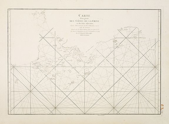 D'APRES DE MANNEVILLETTE / DALRYMPLE, A., Carte d'une partie des Côtes de la Chine et des Isles adjacentes depuis l'Isle nommée la Pierre Blanche, jusqu'à celle de l'Artimon., antique map, old maps