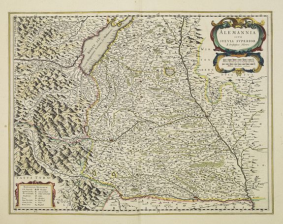 BLAEU,W., Alemannia sive Suevia Superior., antique map, old maps