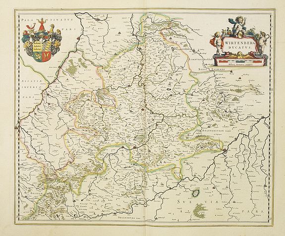 BLAEU, W., Wirtenberg Ducatus., antique map, old maps