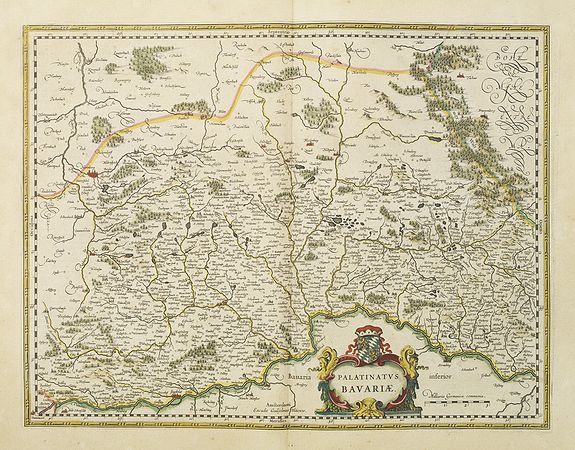 BLAEU, W., Palatinatus Bavariae., antique map, old maps