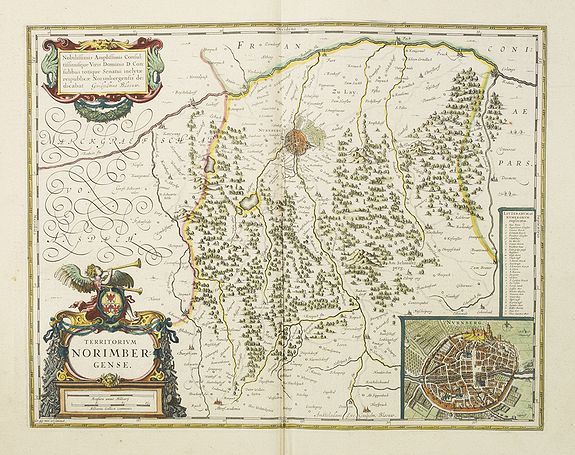 BLAEU, W., Territorium Norimbergense., antique map, old maps