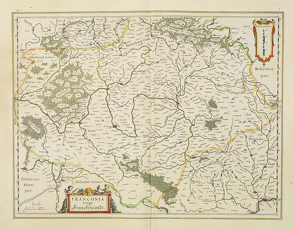 BLAEU, W., Franconia Vulgo Franckenlandt., antique map, old maps