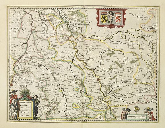 BLAEU,W., Iuliacensis et Montensis Ducatus., antique map, old maps