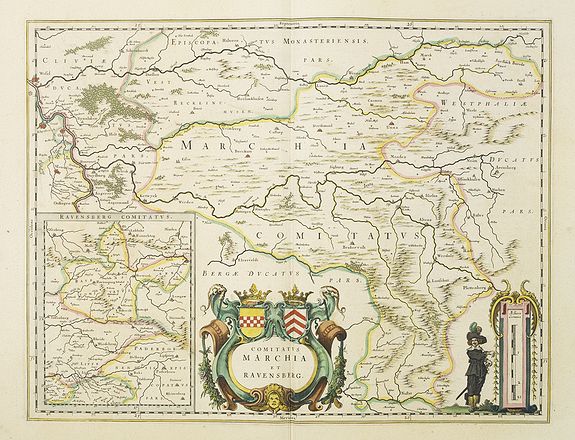 BLAEU,W., Comitatus Marchia et Ravensberg., antique map, old maps