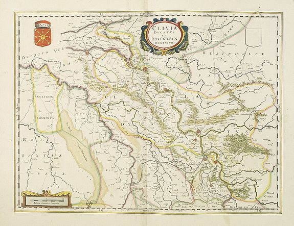 BLAEU,W., Clivia Ducatus et Ravestein Dominium., antique map, old maps