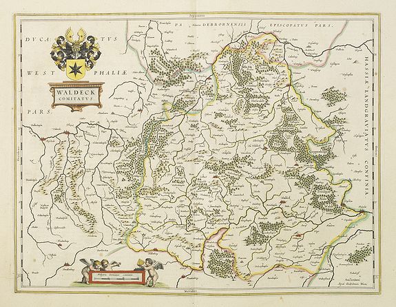 BLAEU, W., Waldeck Comitatus., antique map, old maps