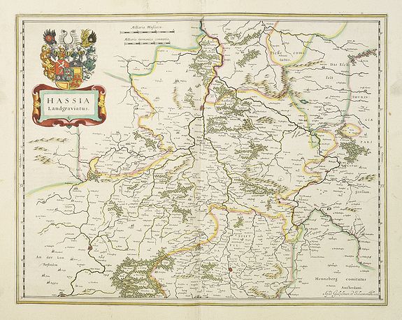 BLAEU,W., Hassia Landgraviatus., antique map, old maps