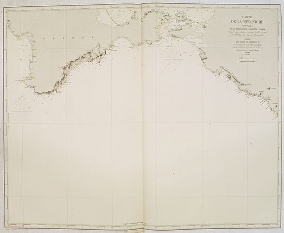DÉPÔT GÉNÉRAL DE LA MARINE., Carte de la Mer Noire. (3e Feuille). Du Cap Chersonèse à la pointe Chardak., antique map, old maps