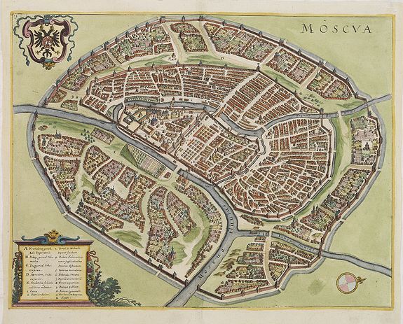 MERIAN, M., Moscua., antique map, old maps