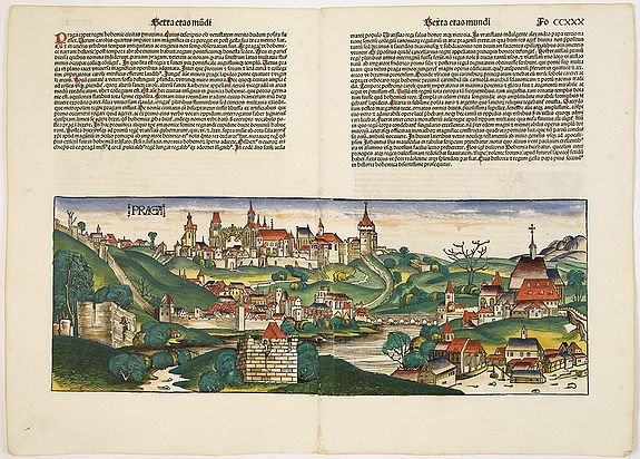 SCHEDEL, H., Praga. [Prague CCXXX, antique map, old maps