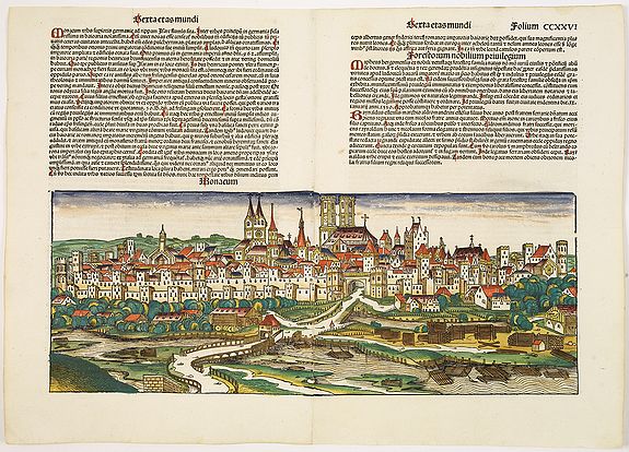 SCHEDEL, H., Monacum. (Munich) Folio CCXXVI, antique map, old maps