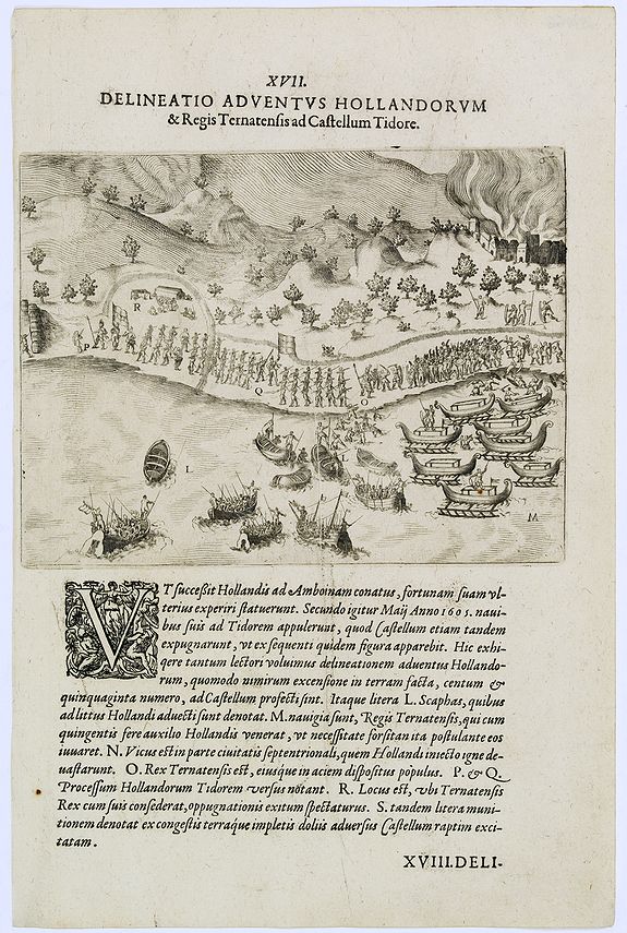 DE BRY, Th., Delineatio Adventus Hollandorum. (Ternate Island), antique map, old maps