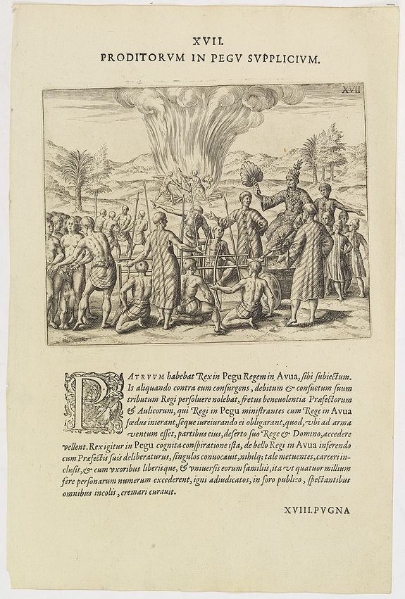 DE BRY, Th., XVII. Proditorum in Pegu Supplicium., antique map, old maps