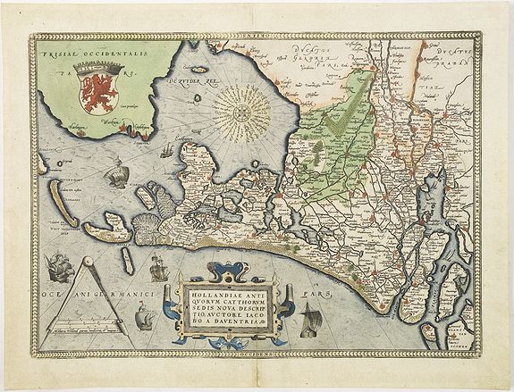 ORTELIUS, A., Hollandiae Antiquorum Catthorum. . ., antique map, old maps