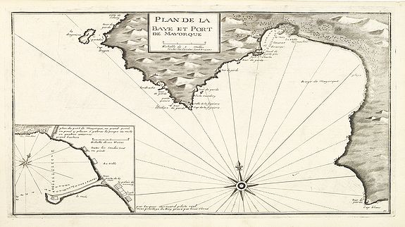 AYROUARD, J., Plan de la Baye et Port de Mayorque. par Jacques Ayrouard pilote real et gravé par Louis Corne., antique map, old maps